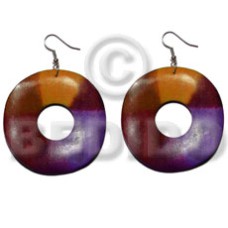 dangling 35mm round wavy wood ring with