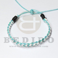 braided macrame friendship bracelet pastel green and white combination