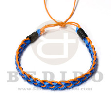 braided macrame friendship bracelet blue and orange combination