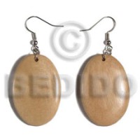 dangling oval 38mmx27mm natural wood with clear