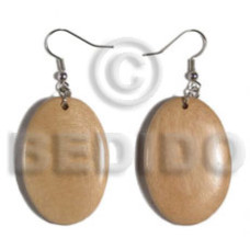 dangling oval 38mmx27mm natural wood with clear