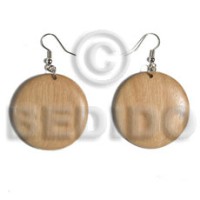 dangling round 32mm natural wood with clear
