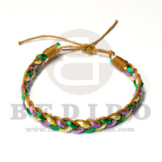 braided macrame friendship bracelet brown / yellow / green / purple combination