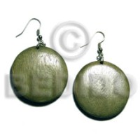 dangling round 32mm natural wood in olive