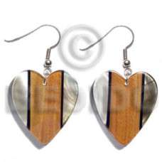 dangling 35mmx42mm heart kabibe with laminated