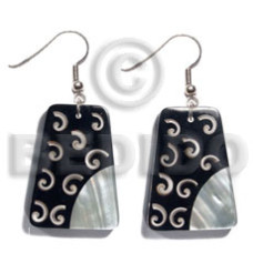 dangling 40mmx30mm laminated everlasting luhuanus with kabibe