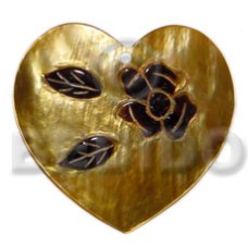 40mm heart brownlip with skin