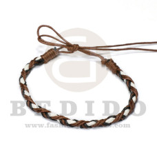 braided macrame friendship bracelet brown / black / white combination