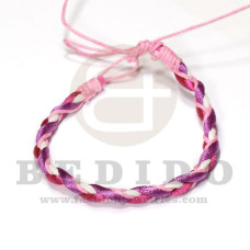 braided macrame friendship bracelet pink / white / lavender / fuchsia combination
