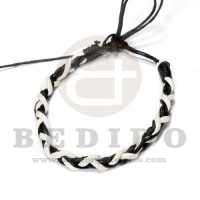 braided macrame friendship bracelet black / white combination