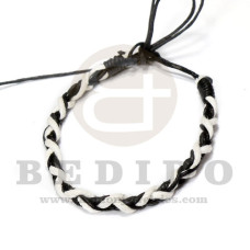 braided macrame friendship bracelet black / white combination