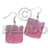 dangling 25mm square hammershell pendant  two