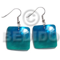 dangling 25mm square hammershell pendant  two