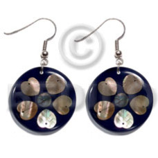 dangling 35mm round laminated brownlip hearts with