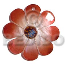 40mm graduated golden maroon hammershell flower
