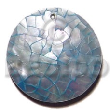 40mm round blue hammershell cracking with resin