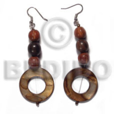 dangling 30mm round laminated golden amber kabibe