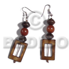 dangling 30mmx20mm rectangular laminated golden amber kabibe