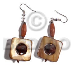 dangling 25mmx25mm square laminated golden amber kabibe