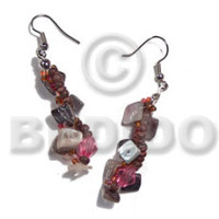 dangling twisted floating hammershell square cut glass beads 2 3