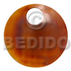 55mm round golden amber horn with 15mm