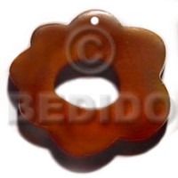 40mm golden amber horn flower