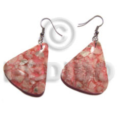 dangling triangular shape corals 40mmx35mm in clear