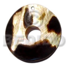 40mm round brownlip tiger with 15mm hole