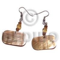 dangling 20mmx15mm rectangular brownlip shell