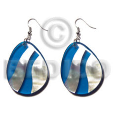 dangling 35mmx27mm teardrop mop  blue resin combination