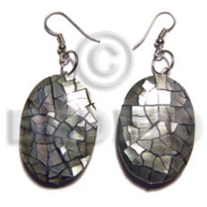 dangling back to back oval and embossed blacklip cracking 35mmx2