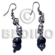 dangling wood beads and 4 5mm coco pklt in silver tones