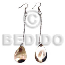 dangling 20mmx17mm teardrop brownlip tiger in 1.5in metal chain