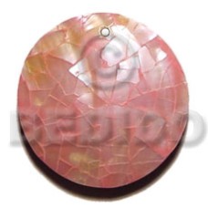 40mm round pink hammershell cracking with resin