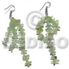 dangling mint green sq. cut hammershells