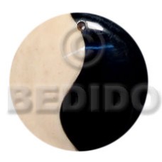 40mm yin yang black horn and white
