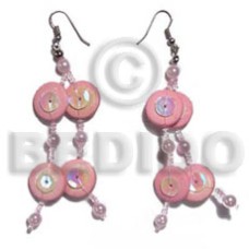 dangling coco side drille in pink tones