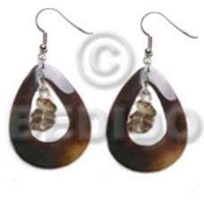 dangling 35mmx30mm teardrop blacktab ring with crystal nuggets acc