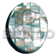45mm oval aqua green hammershell blocking with