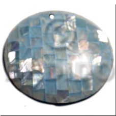 50mm round aqua blue hammershell blocking with