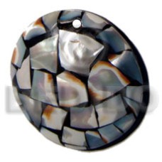 45mm round laminated cowrie tiger shell chips