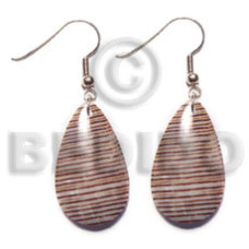 dangling 30mmx26mm teardrop pegulinus shell earrings