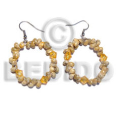 dangling 30mm metal ring with yellow mongo shells