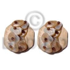 32mm octagon shaped coco with brownlip chips accent