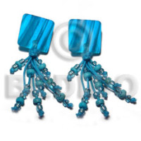 square 25mm blue kabibe she with matching coco tassles