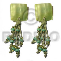 square 25mm lime green kabibe she with matching coco tassles