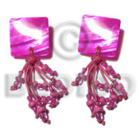 square 25mm pink kabibe she with matching coco tassles