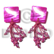 square 25mm pink kabibe she with matching coco tassles