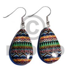eclectic fusion  38mmx23mm dangling wooden teardrop earring wra