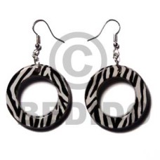 eclectic fusion  35mmx7mm dangling wooden ring earring wrapped 